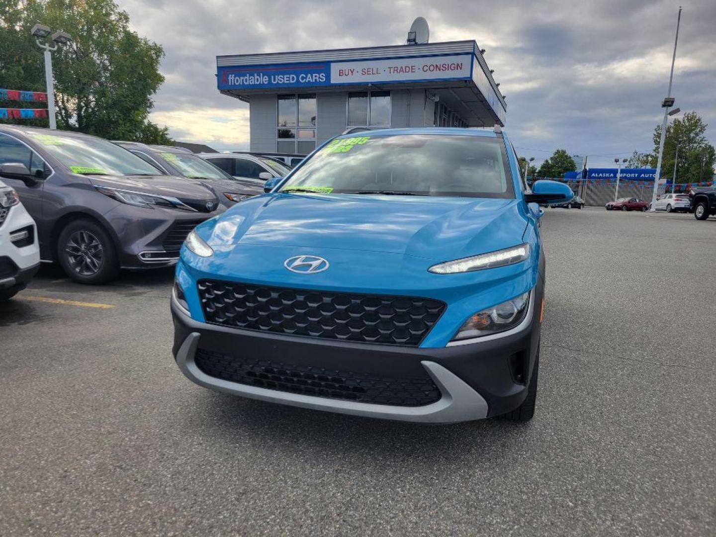 2023 BLUE HYUNDAI KONA SEL SEL (KM8K6CAB2PU) with an 2.0L engine, Continuously Variable transmission, located at 929 East 8th Ave, Anchorage, AK, 99501, (907) 274-2277, 61.214783, -149.866074 - Photo#0