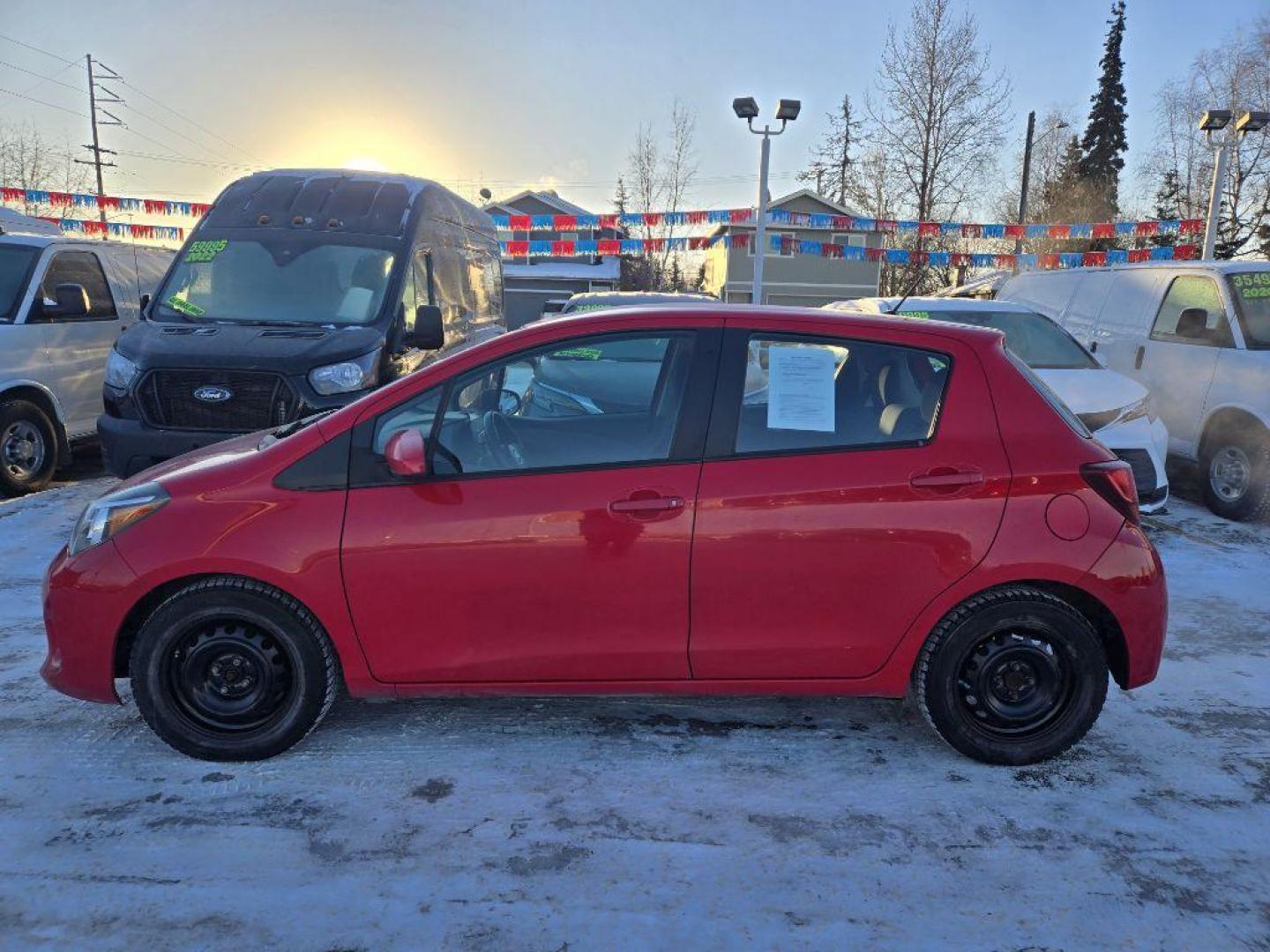 2015 RED TOYOTA YARIS (VNKKTUD38FA) with an 1.5L engine, Automatic transmission, located at 929 East 8th Ave, Anchorage, AK, 99501, (907) 274-2277, 61.214783, -149.866074 - Photo#1