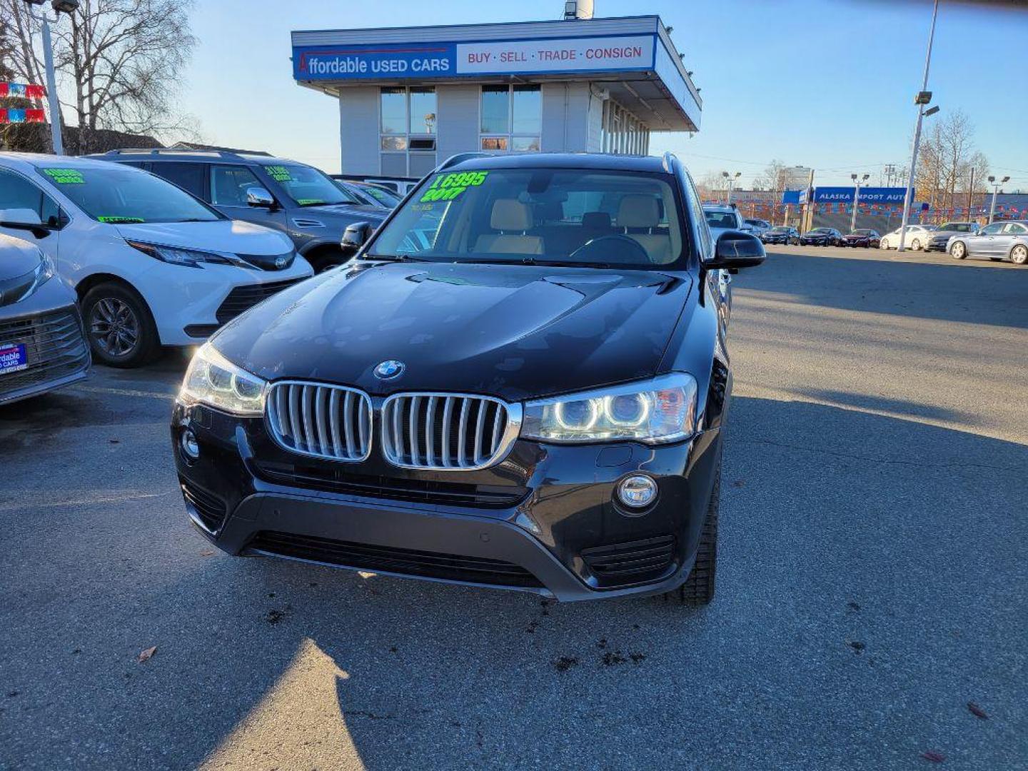 2017 BLACK BMW X3 XDRIVE28I (5UXWX9C3XH0) with an 2.0L engine, Automatic transmission, located at 929 East 8th Ave, Anchorage, AK, 99501, (907) 274-2277, 61.214783, -149.866074 - Photo#0