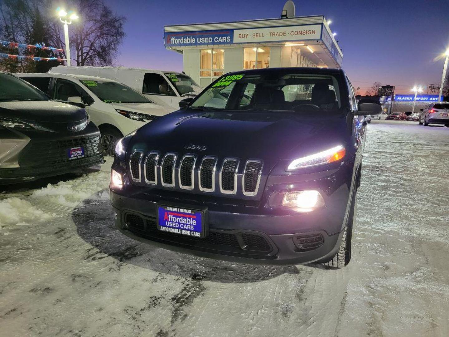 2014 BLUE JEEP CHEROKEE SPORT (1C4PJMAB7EW) with an 2.4L engine, Automatic transmission, located at 929 East 8th Ave, Anchorage, AK, 99501, (907) 274-2277, 61.214783, -149.866074 - Photo#0