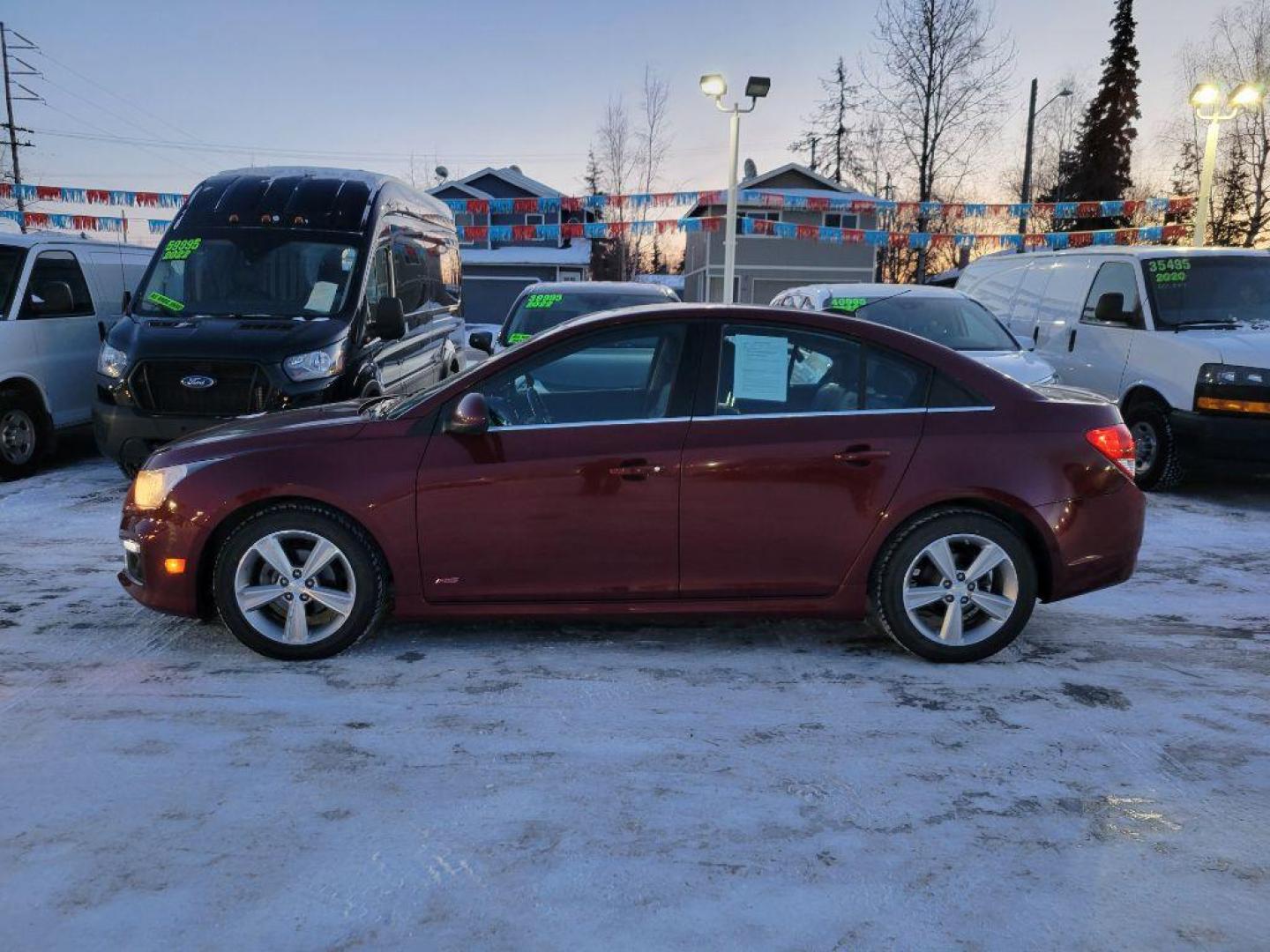 2015 MAROON CHEVROLET CRUZE LT (1G1PE5SB0F7) with an 1.4L engine, Automatic transmission, located at 929 East 8th Ave, Anchorage, AK, 99501, (907) 274-2277, 61.214783, -149.866074 - Photo#1