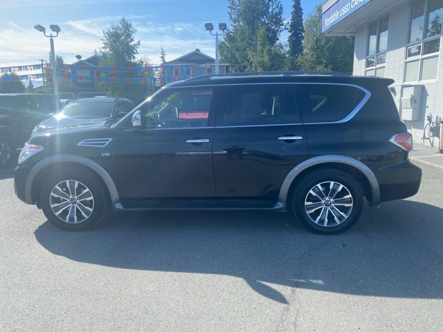2019 BLACK NISSAN ARMADA SV (JN8AY2NC6K9) with an 5.6L engine, Automatic transmission, located at 929 East 8th Ave, Anchorage, AK, 99501, (907) 274-2277, 61.214783, -149.866074 - Photo#1
