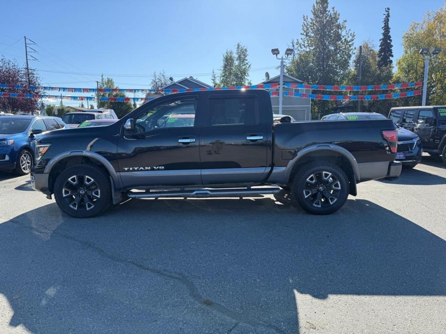 2020 BLACK NISSAN TITAN PLATINUM (1N6AA1ED1LN) with an 5.6L engine, Automatic transmission, located at 929 East 8th Ave, Anchorage, AK, 99501, (907) 274-2277, 61.214783, -149.866074 - Photo#1