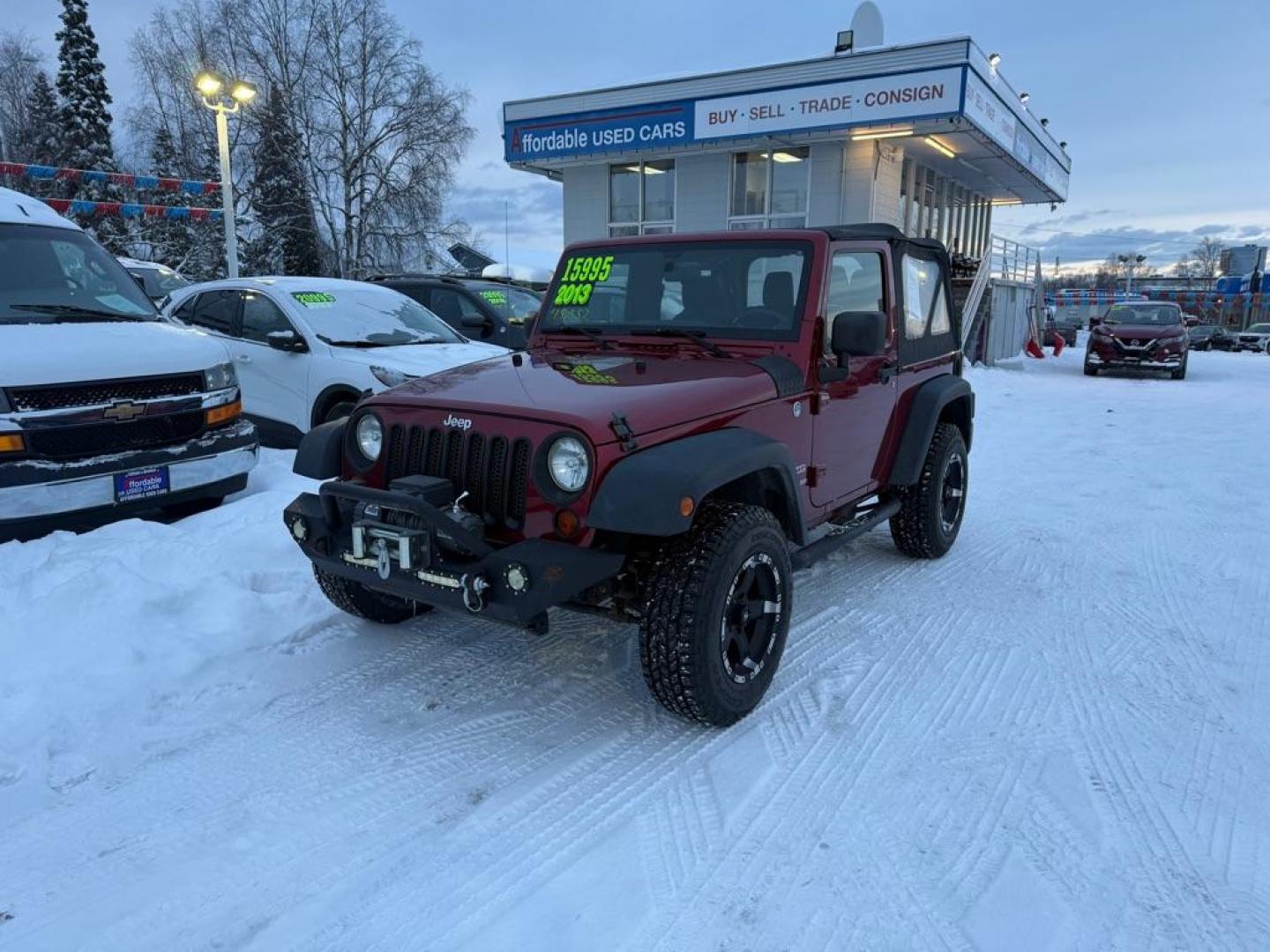 2013 MAROON JEEP WRANGLER SPORT (1C4AJWAG4DL) with an 3.6L engine, Automatic transmission, located at 929 East 8th Ave, Anchorage, AK, 99501, (907) 274-2277, 61.214783, -149.866074 - Photo#0