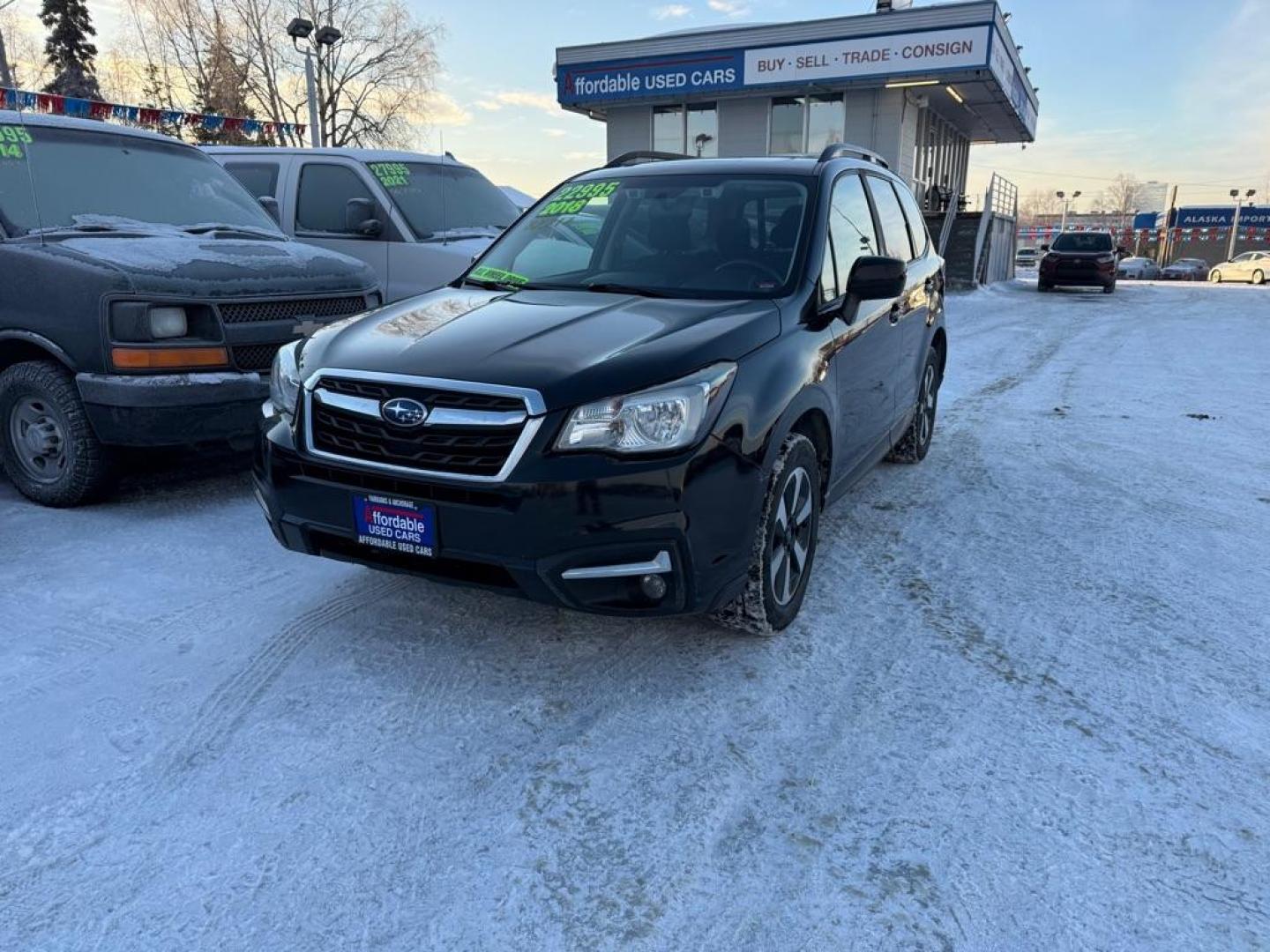 2018 BLACK SUBARU FORESTER 2.5I PREMIUM (JF2SJAGC8JH) with an 2.5L engine, 6-Speed Manual transmission, located at 929 East 8th Ave, Anchorage, AK, 99501, (907) 274-2277, 61.214783, -149.866074 - Photo#0