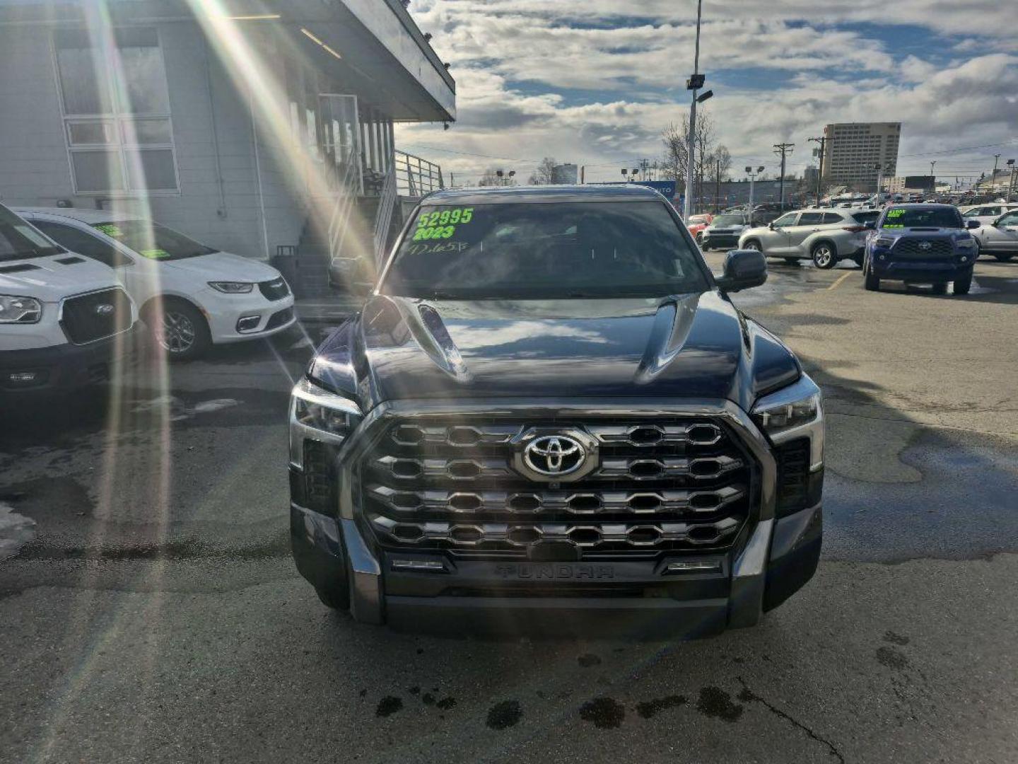 2023 BLUE TOYOTA TUNDRA CREWMAX PLATINUM (5TFNA5EC9PX) with an 3.4L engine, Automatic transmission, located at 929 East 8th Ave, Anchorage, AK, 99501, (907) 274-2277, 61.214783, -149.866074 - Photo#0